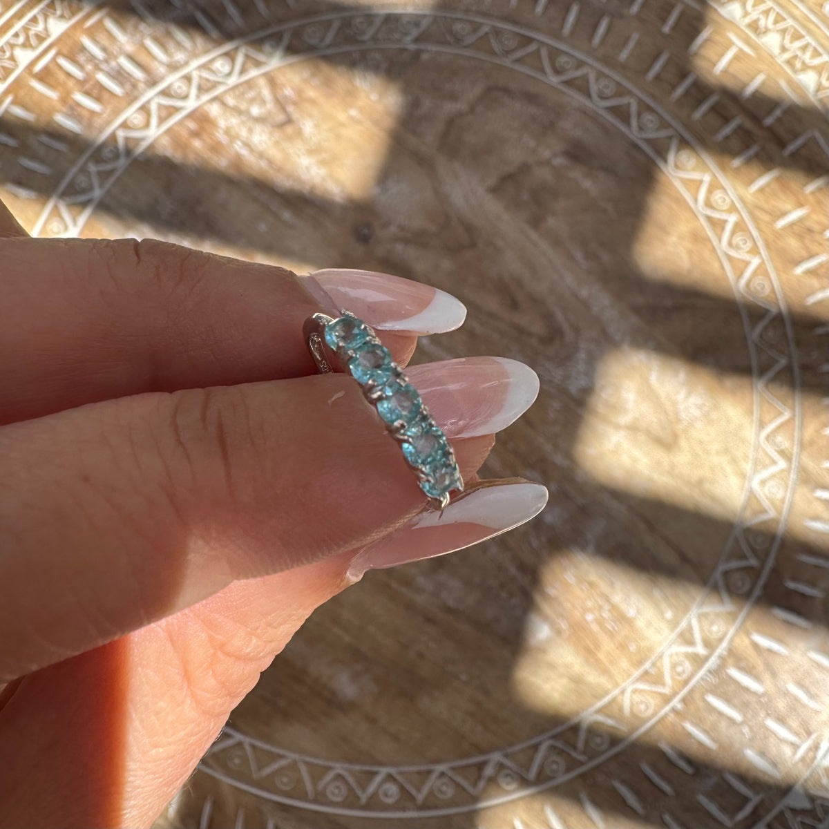 Blue Apatite 925 Silver Adjustable Ring