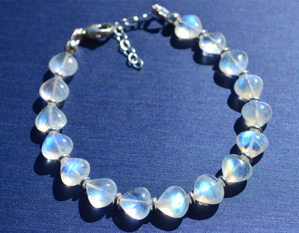 Sterling Silver High Quality Moonstone Bracelet