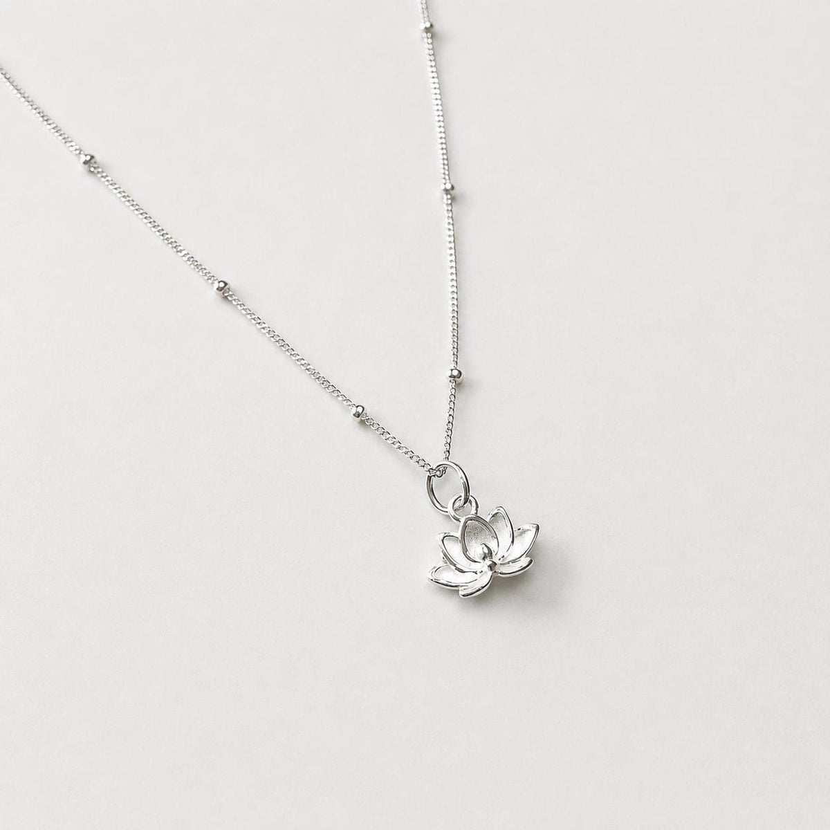 Pure 925 Sterling Silver Lotus Necklace - Dainty Lotus Necklace - Lotus Necklace