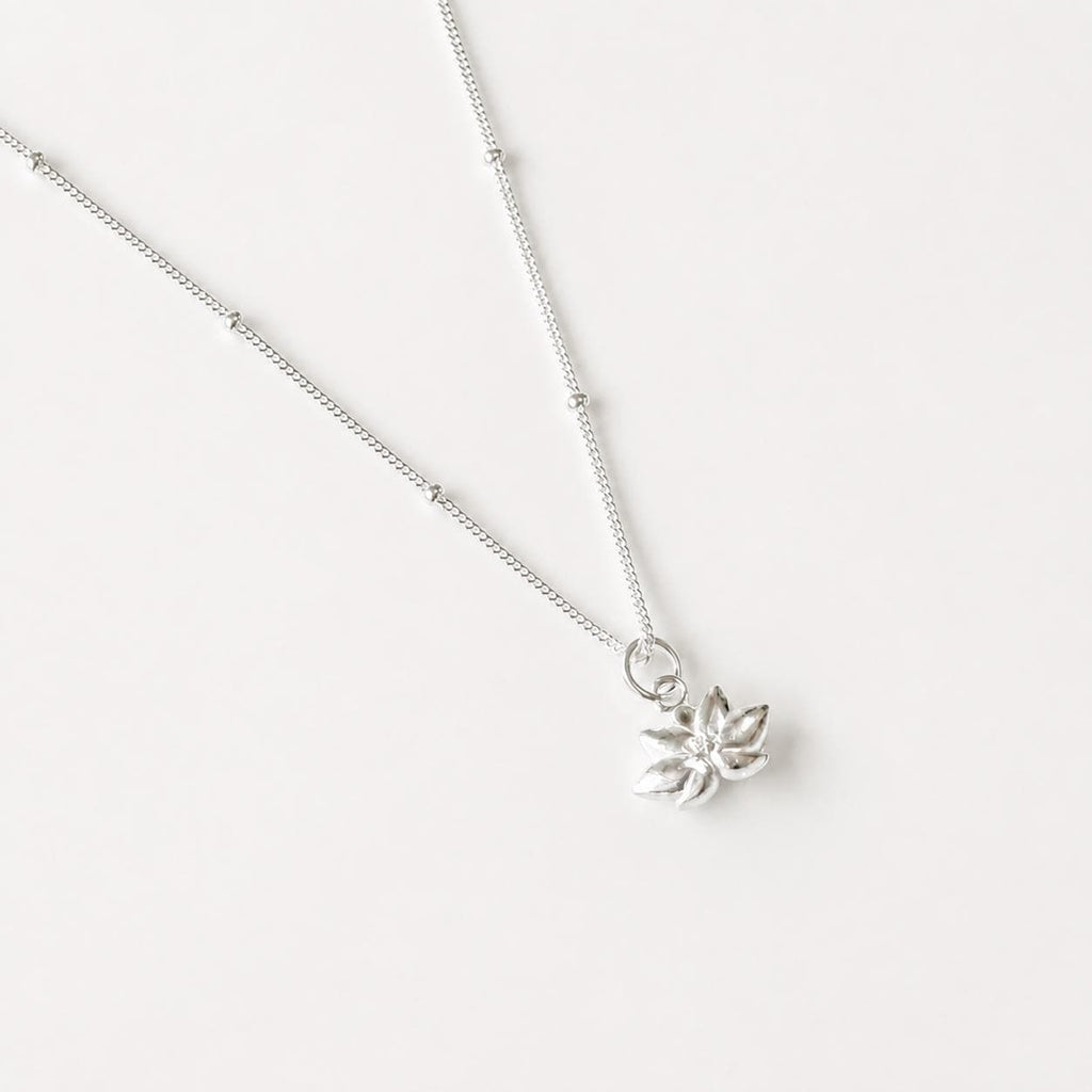 Pure 925 Sterling Silver Lotus Necklace - Dainty Lotus Necklace - Lotus Necklace