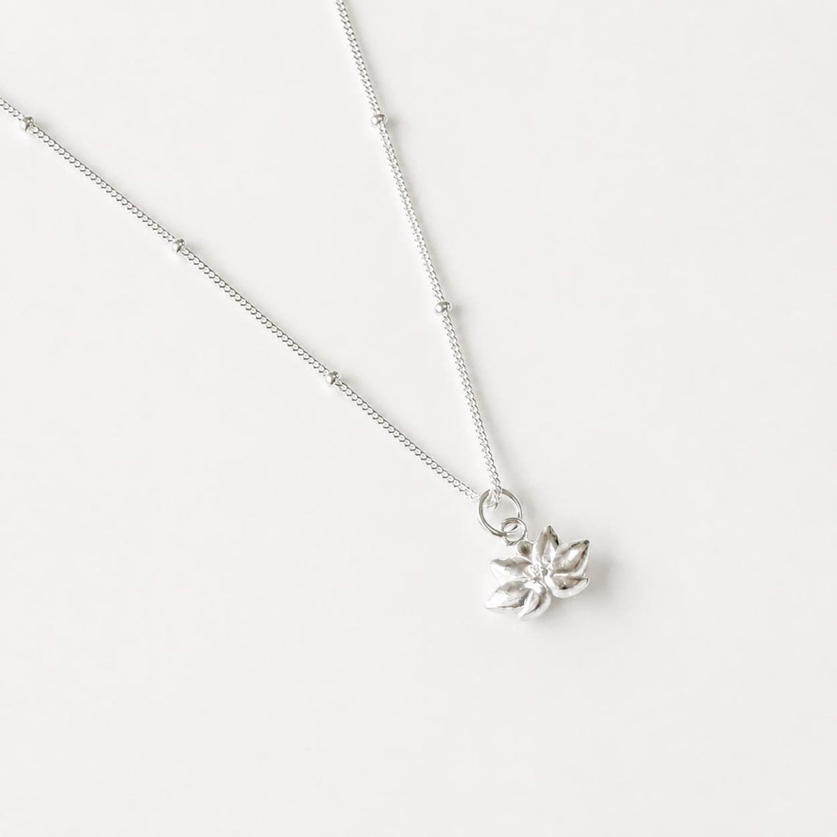 Pure 925 Sterling Silver Lotus Necklace - Dainty Lotus Necklace - Lotus Necklace