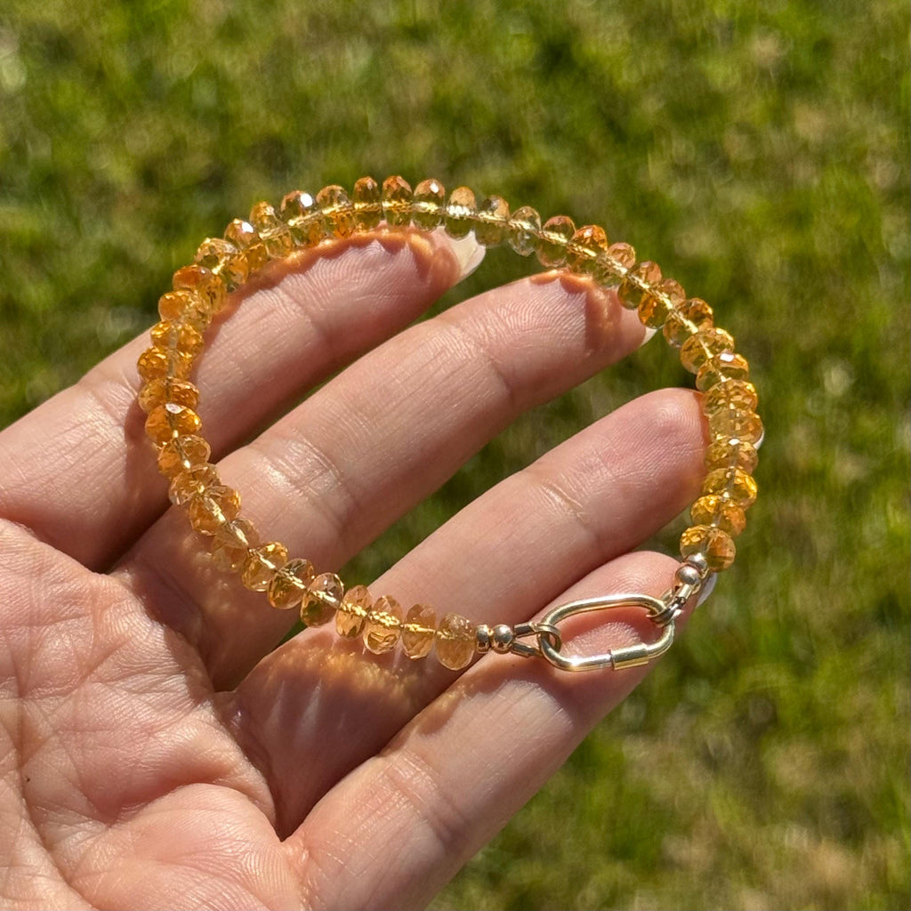14k Gold Filled Citrine Bracelet - Faceted Citrine bracelet with 14k Gold Filled Accents - Citrine from Brazil