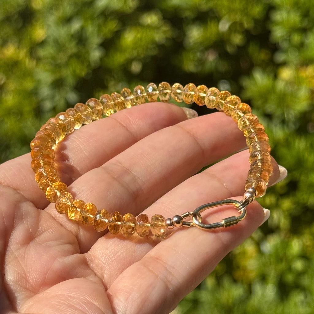 14k Gold Filled Citrine Bracelet - Faceted Citrine bracelet with 14k Gold Filled Accents - Citrine from Brazil
