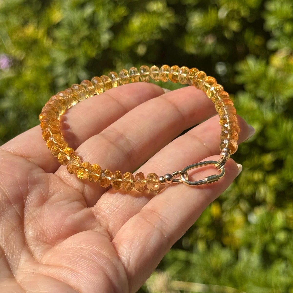 14k Gold Filled Citrine Bracelet - Faceted Citrine bracelet with 14k Gold Filled Accents - Citrine from Brazil